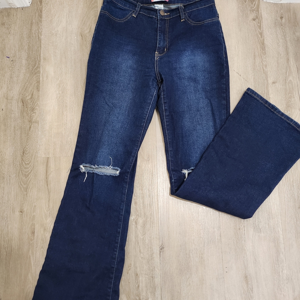 Classic Boot Cut Jeans in Deep Blue
